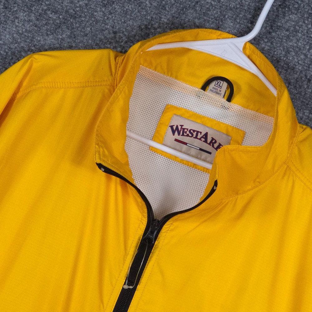 Westark Mens XL Jacket Yellow NASCAR Nextel Cup Series Windbreaker Full Zip